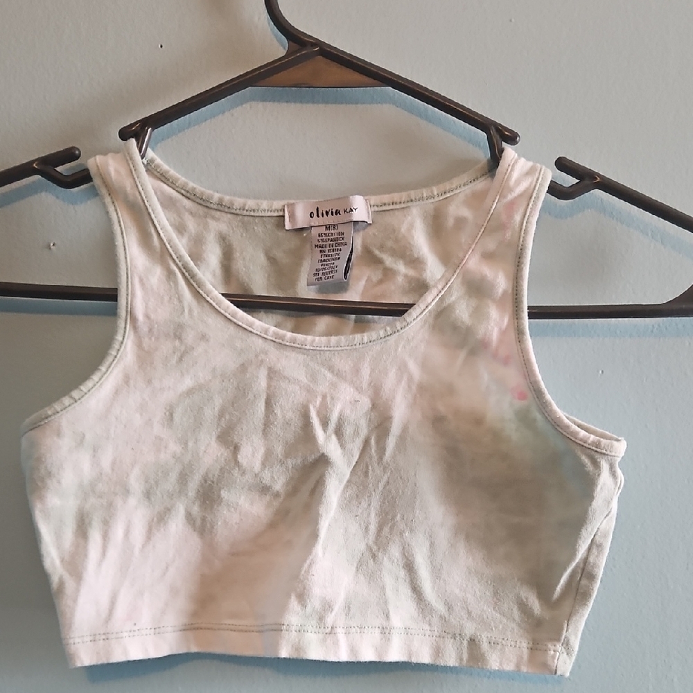 Olivia White Crop Top Bra